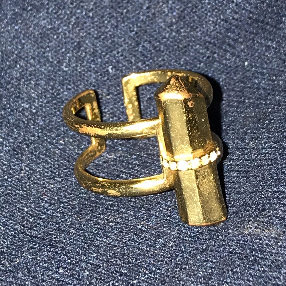 Gold Ring With Geometric Stud - image 1